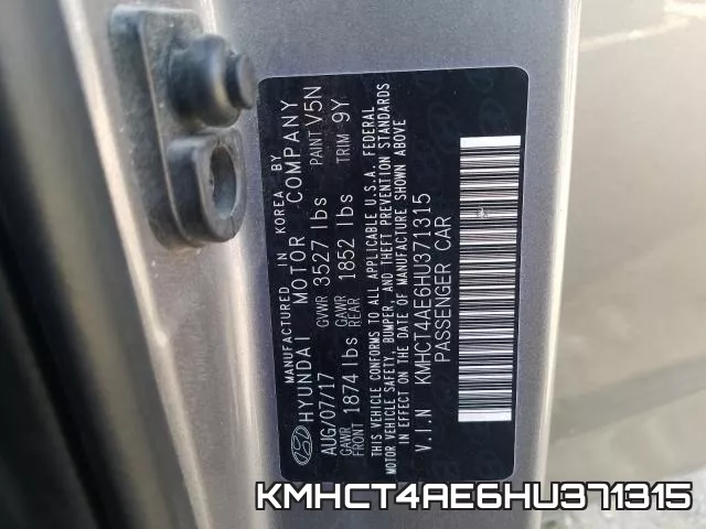 KMHCT4AE6HU371315 фото 2