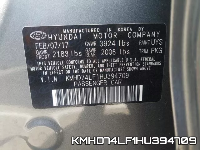 KMHD74LF1HU394709 фото 2