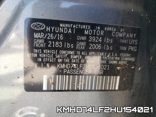 KMHD74LF2HU154021 фото 2