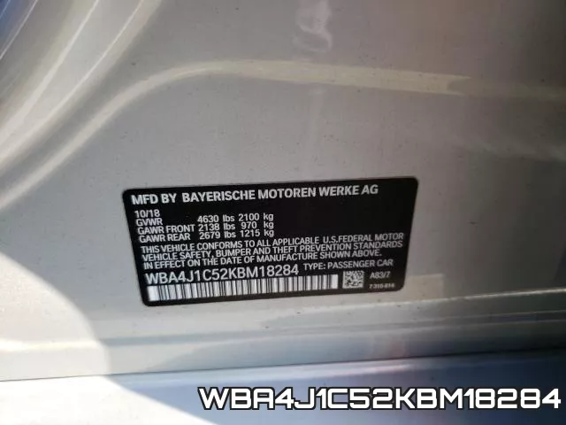 WBA4J1C52KBM18284 фото 2