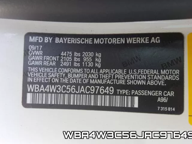 WBA4W3C56JAC97649 фото 2