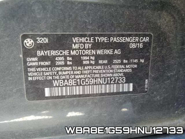 WBA8E1G59HNU12733 фото 2