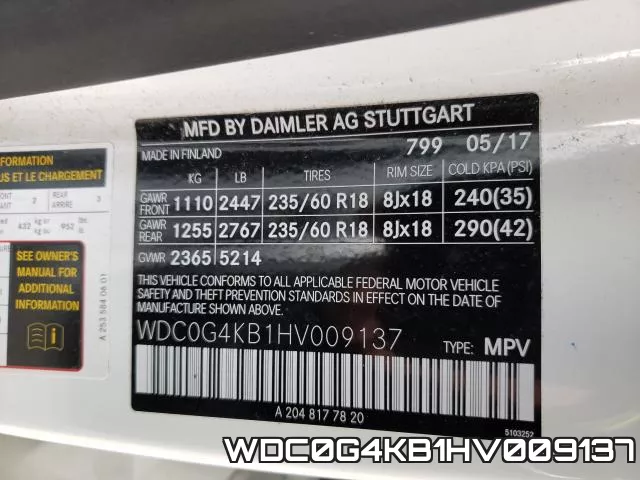 WDC0G4KB1HV009137 фото 2
