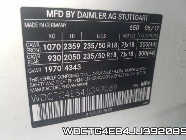 WDCTG4EB4JJ392089 фото 2