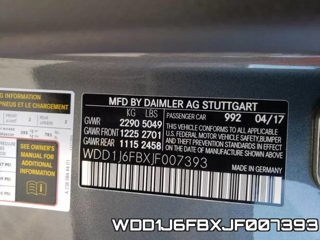 WDD1J6FBXJF007393 фото 2