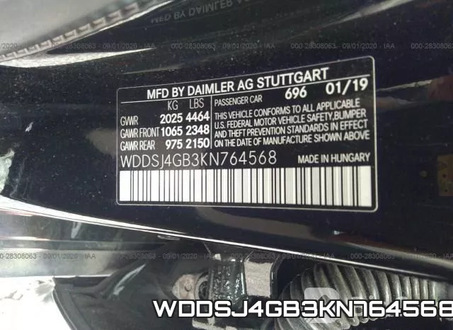 WDDSJ4GB3KN764568 фото 10