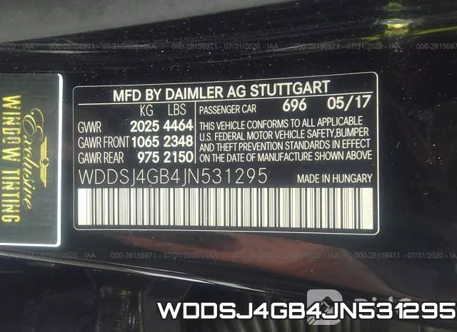 WDDSJ4GB4JN531295 фото 9