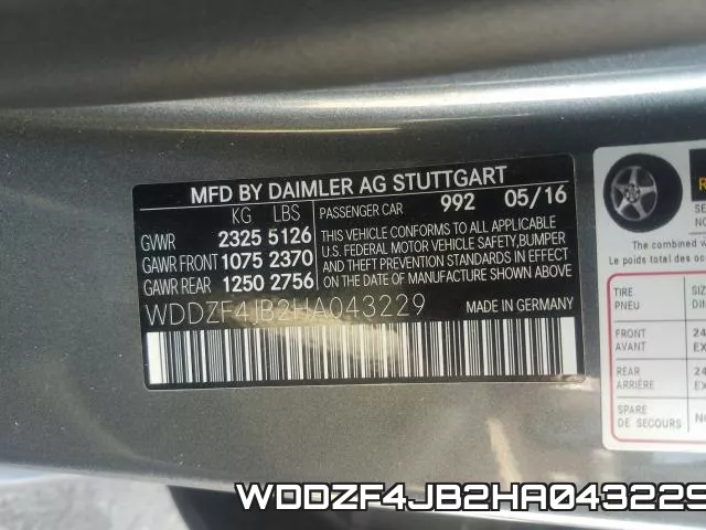 WDDZF4JB2HA043229 фото 2