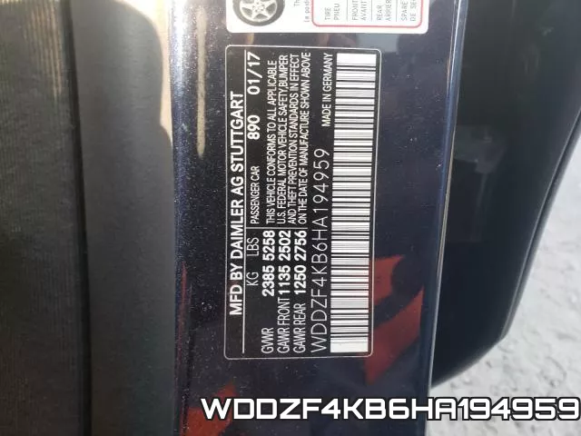 WDDZF4KB6HA194959 фото 2