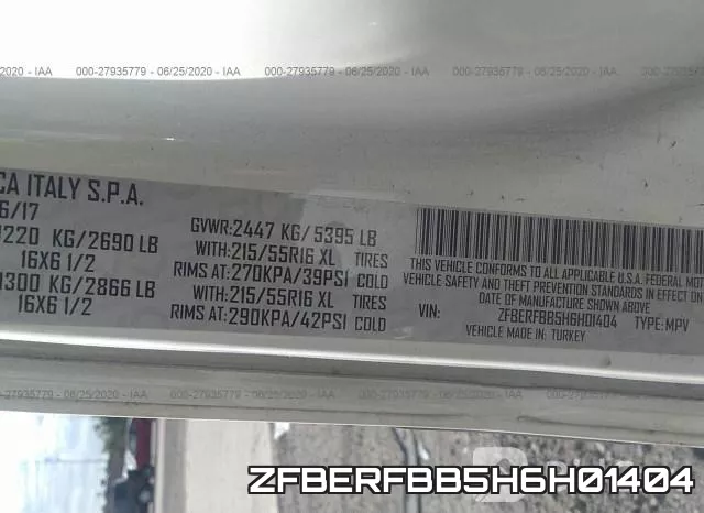 ZFBERFBB5H6H01404 фото 10