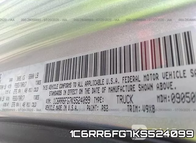 1C6RR6FG7KS524099 фото 10