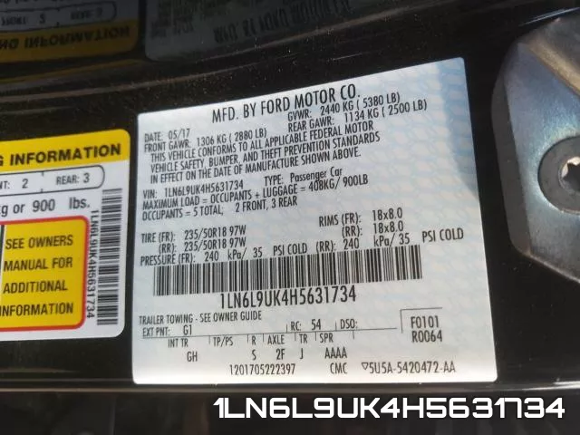 1LN6L9UK4H5631734 фото 2