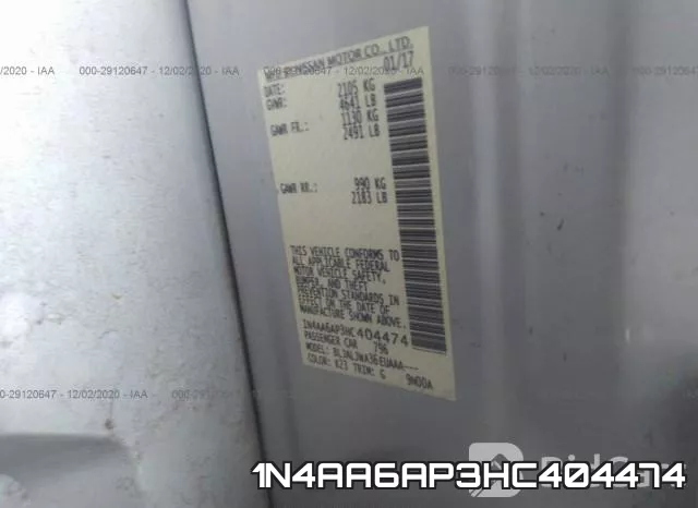 1N4AA6AP3HC404474 фото 10