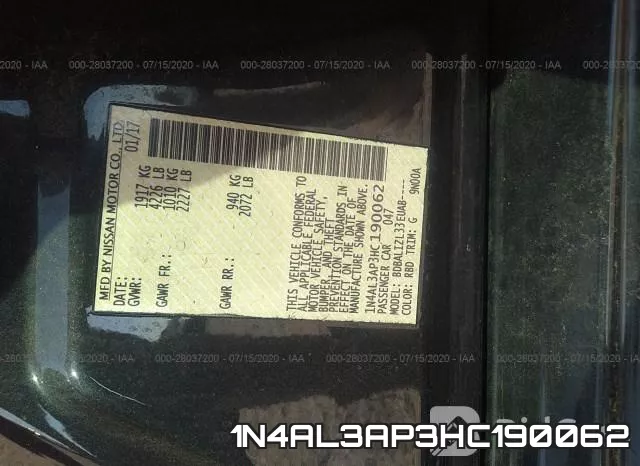 1N4AL3AP3HC190062 фото 10