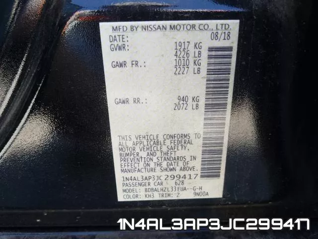 1N4AL3AP3JC299417 фото 2