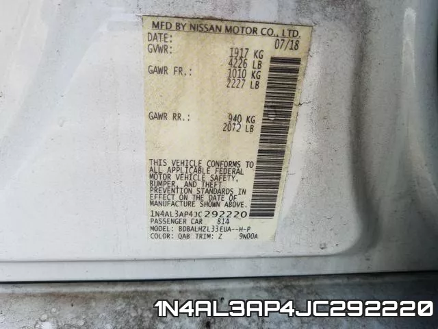 1N4AL3AP4JC292220 фото 2