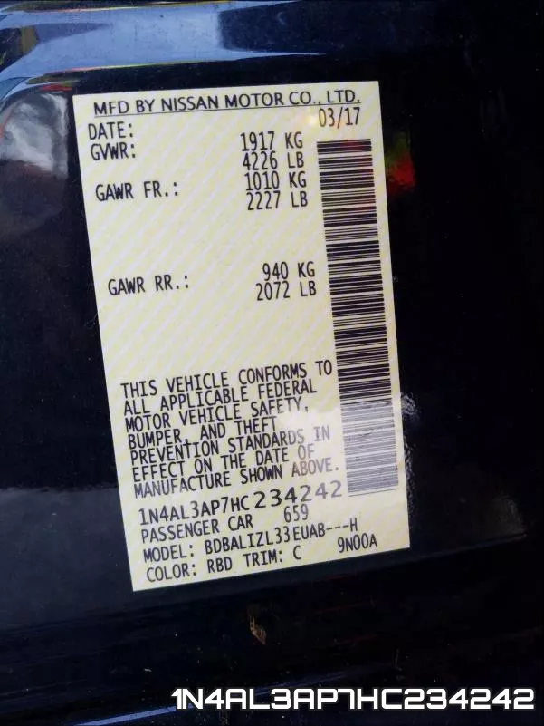 1N4AL3AP7HC234242 фото 2