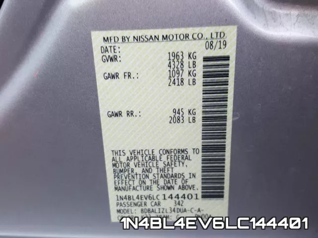 1N4BL4EV6LC144401 фото 2