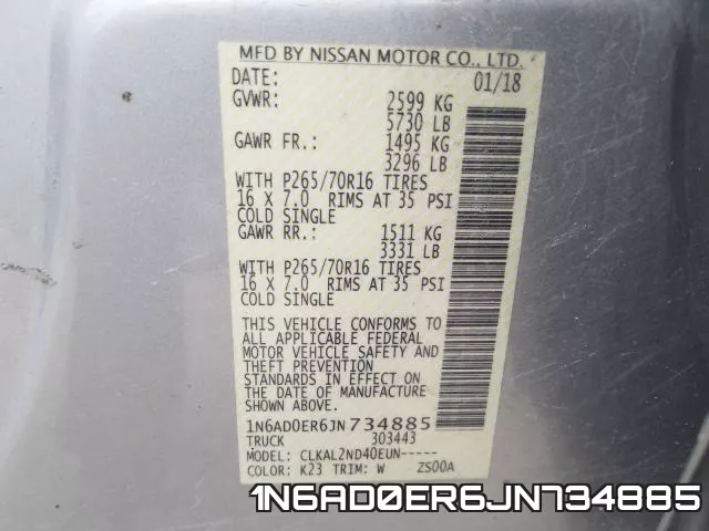 1N6AD0ER6JN734885 фото 2