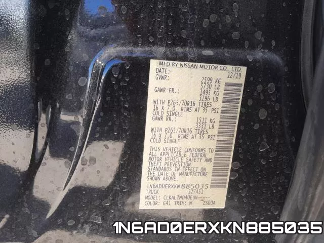 1N6AD0ERXKN885035 фото 2