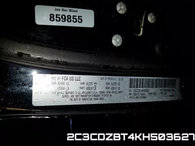 2C3CDZBT4KH503627 фото 2