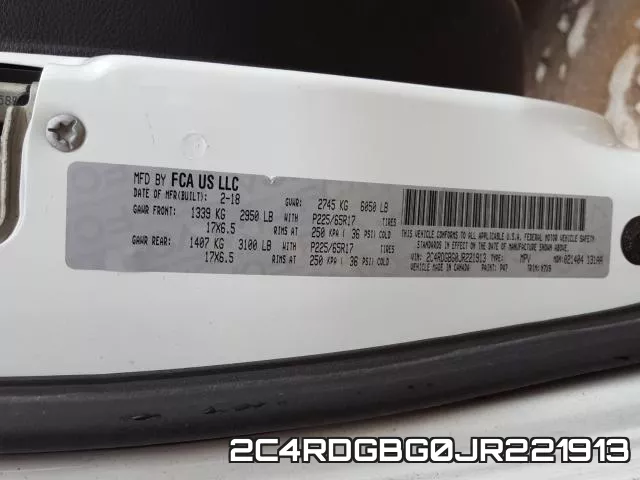 2C4RDGBG0JR221913 фото 2