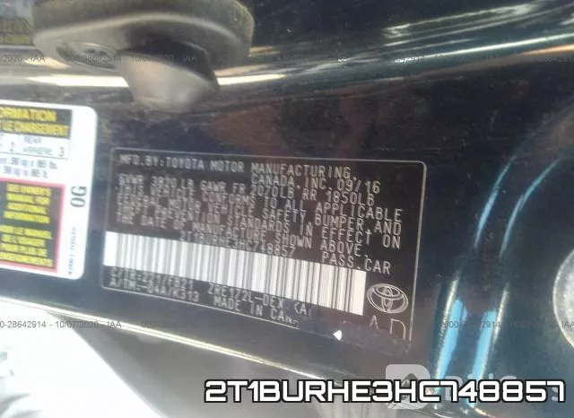 2T1BURHE3HC748857 фото 9