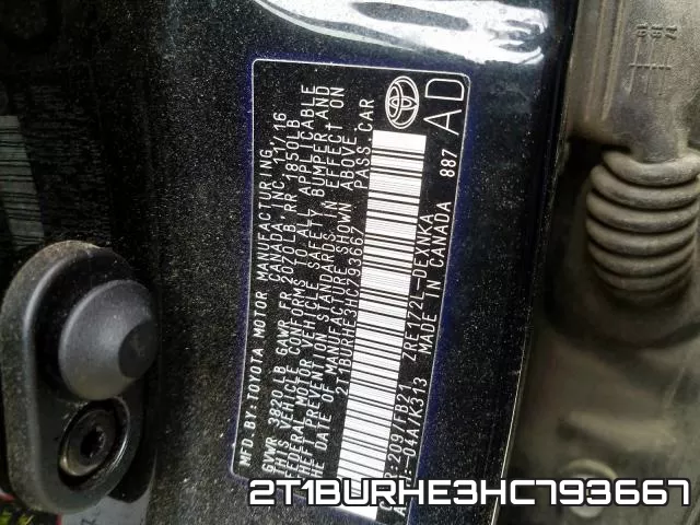 2T1BURHE3HC793667 фото 2
