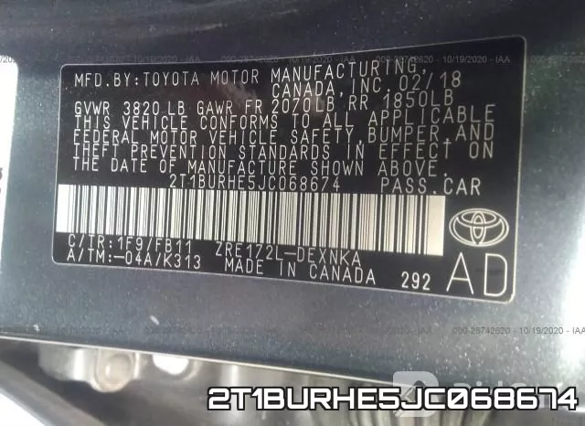 2T1BURHE5JC068674 фото 10