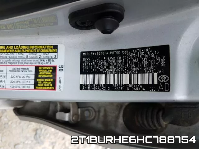 2T1BURHE6HC788754 фото 2