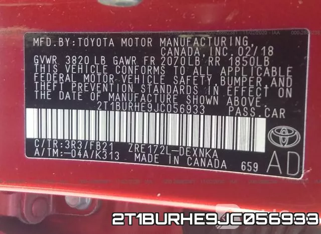 2T1BURHE9JC056933 фото 10