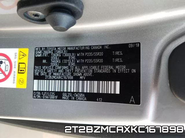 2T2BZMCAXKC167898 фото 2