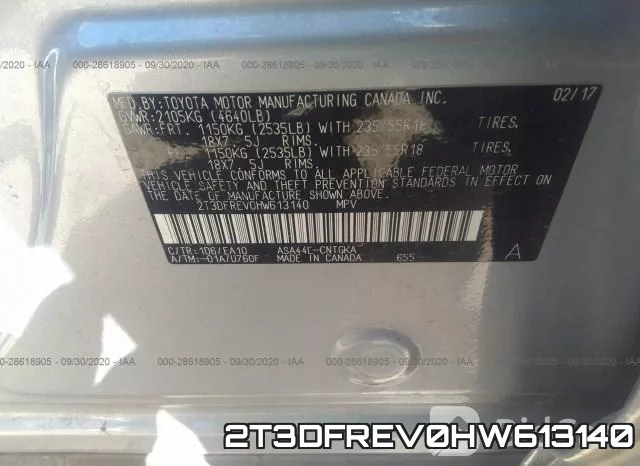 2T3DFREV0HW613140 фото 10