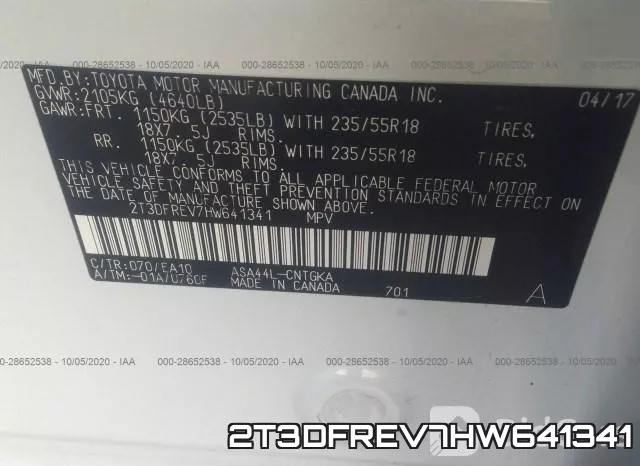 2T3DFREV7HW641341 фото 10