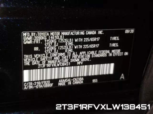 2T3F1RFVXLW138451 фото 2