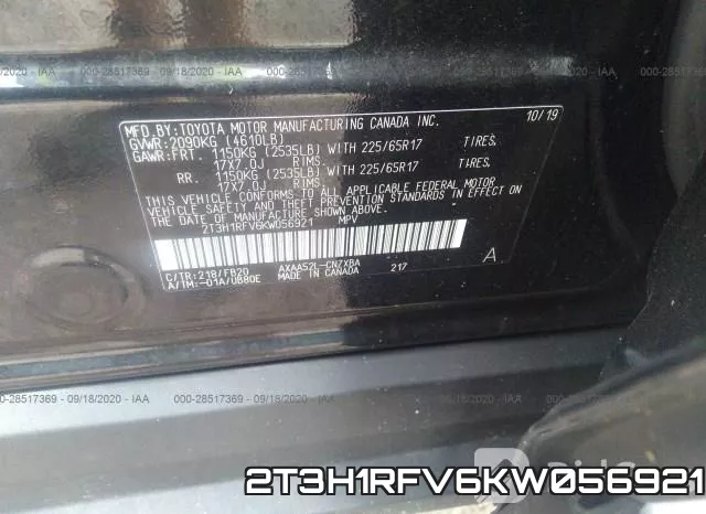 2T3H1RFV6KW056921 фото 10
