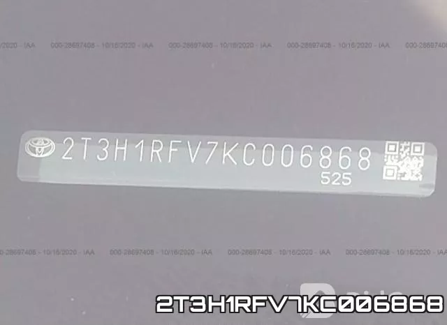 2T3H1RFV7KC006868 фото 10