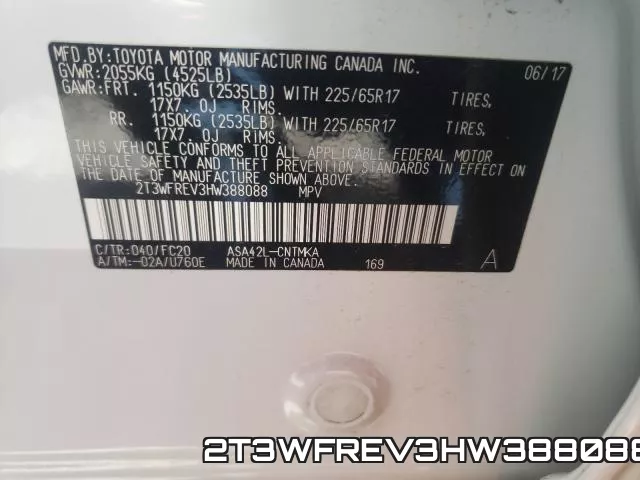 2T3WFREV3HW388088 фото 2