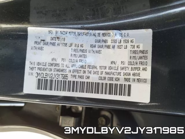 3MYDLBYV2JY317985 фото 2