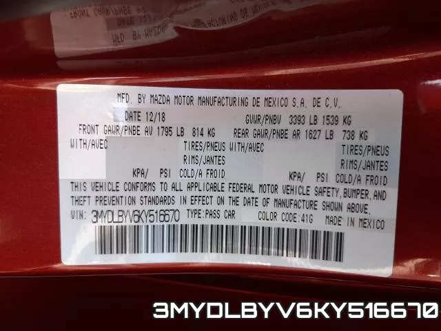 3MYDLBYV6KY516670 фото 2