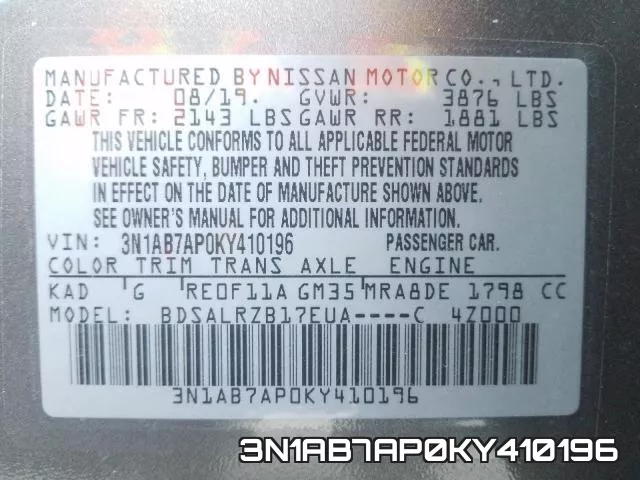 3N1AB7AP0KY410196 фото 2