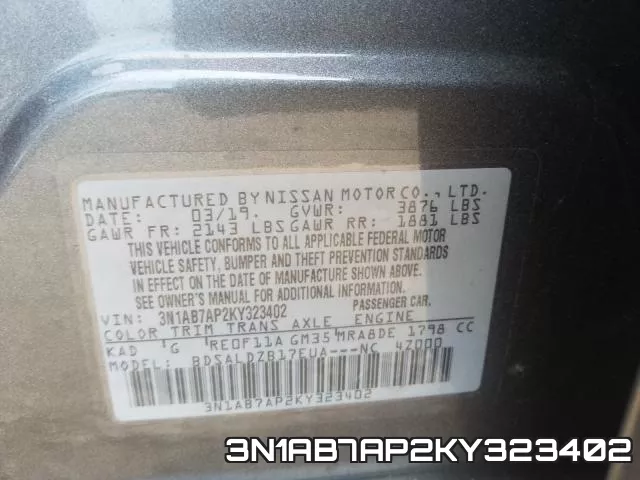 3N1AB7AP2KY323402 фото 2