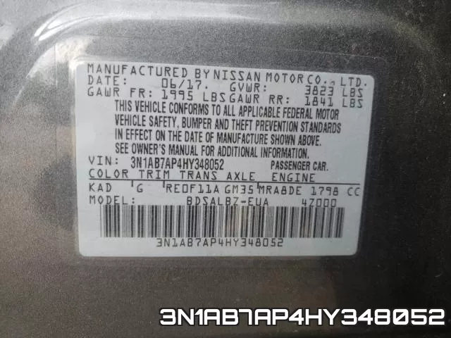 3N1AB7AP4HY348052 фото 2