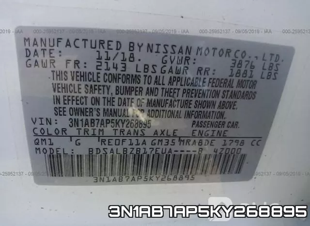 3N1AB7AP5KY268895 фото 10