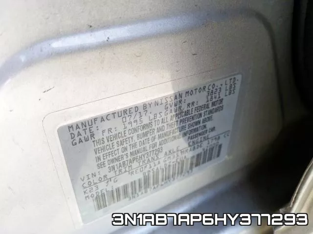 3N1AB7AP6HY377293 фото 2