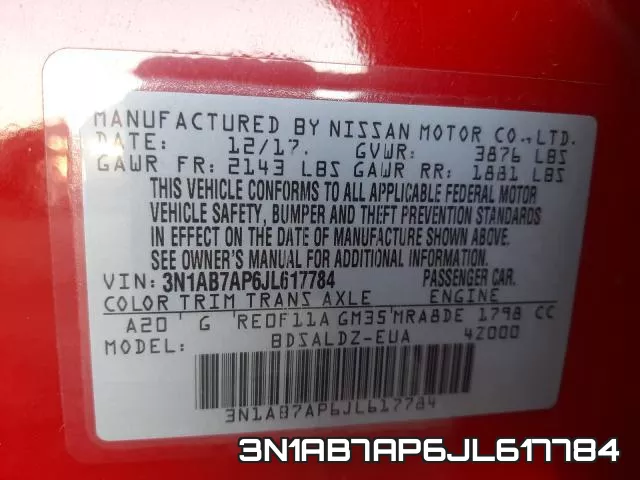 3N1AB7AP6JL617784 фото 2