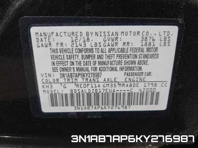 3N1AB7AP6KY276987 фото 2