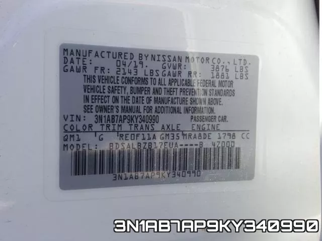 3N1AB7AP9KY340990 фото 2