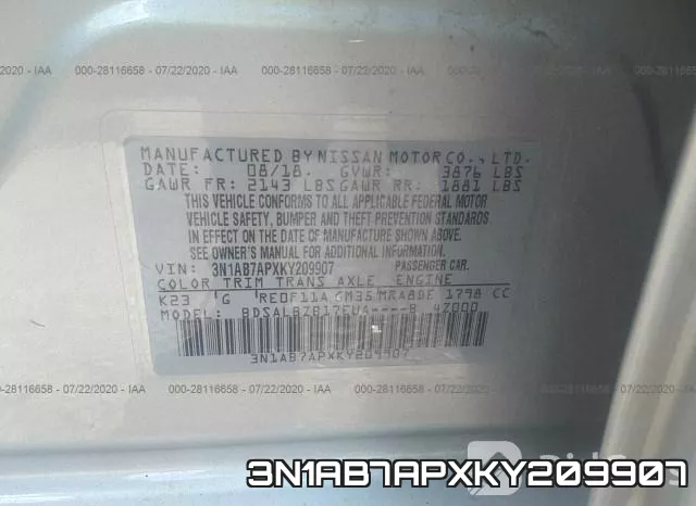 3N1AB7APXKY209907 фото 10