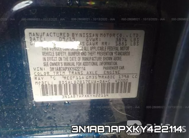 3N1AB7APXKY422114 фото 10